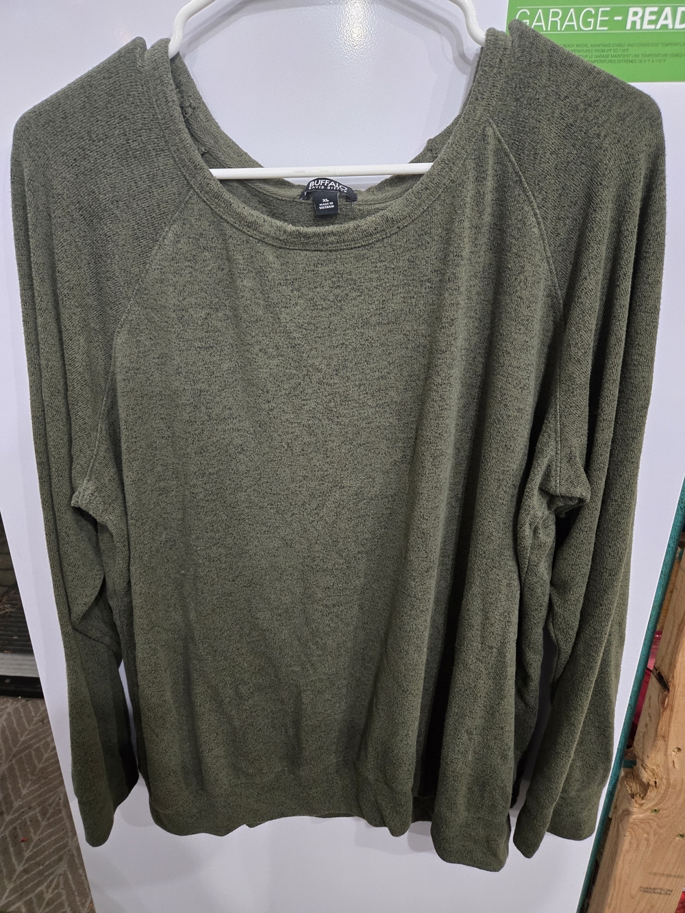 Buffalo David Bitton Olive Green Crew Neck Pullover Sweater